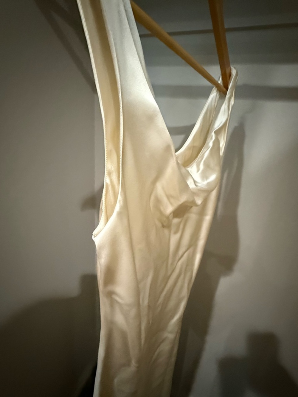 Reformation Satin Cowl-Neck Slip Gown in Ivory - Picture 6 of 6
